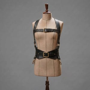 Black Genuine Cow Leather Camera Harness | Dual Camera Strap for Photographers | Handmade Leather Camera Holder image 7