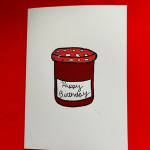 Cartão de aniversário feito à mão com geleia Bonne Maman