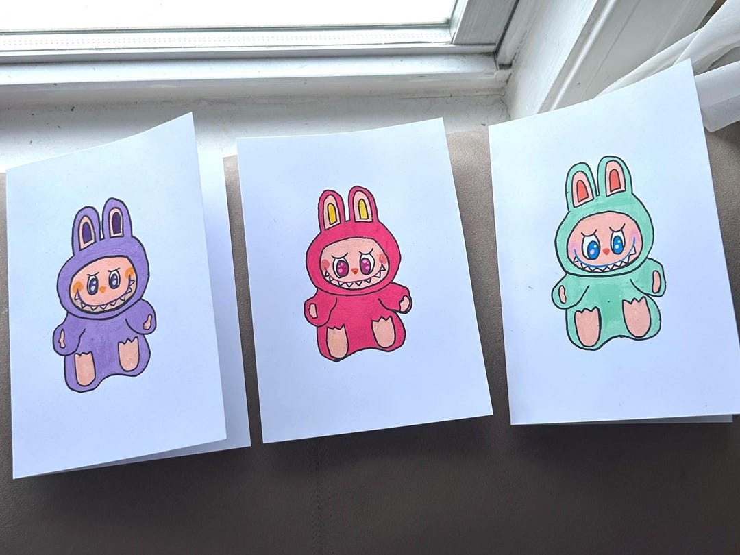 Handmade Labubu Card (mystery Color) - Etsy