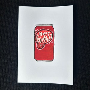 Cartão de aniversário feito à mão Dr. Pepper Soda