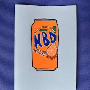 Cartão de aniversário feito à mão com refrigerante Fanta Orange