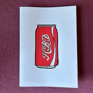 Cartão de aniversário feito à mão com refrigerante Coca-Cola
