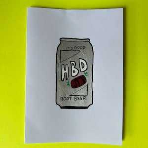 Cartão de aniversário de cerveja artesanal Barq's Root Beer