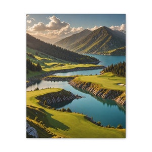 Arte de campo de golf, regalo de golf, regalo de golf para él, arte de pared, golf, lienzo de golf, arte en lienzo, arte sobre lienzo, arte de golf, campo de golf