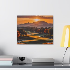 Arte de campo de golf, regalo de golf, regalo de golf para él, arte de pared, golf, lienzo de golf, arte en lienzo, arte sobre lienzo, arte de golf, campo de golf