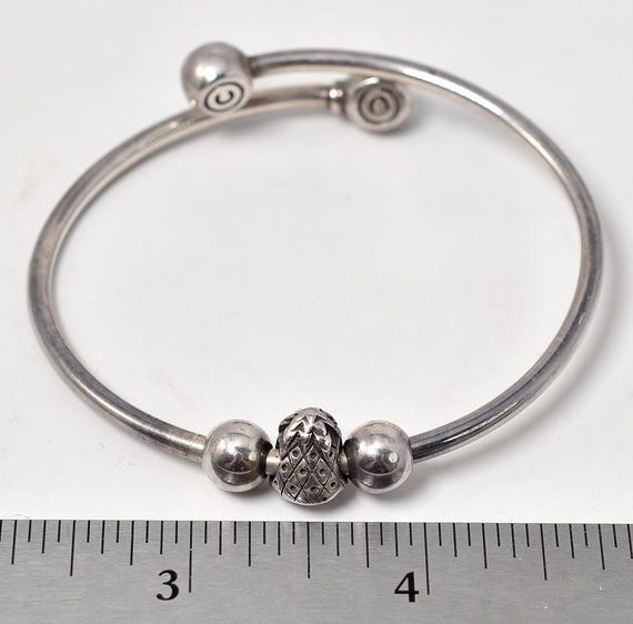 Pineapple Designed Bangle Bracelet in Sterling Si… - image 4