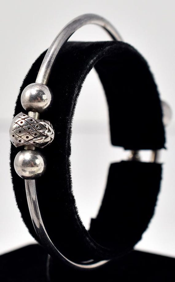 Pineapple Designed Bangle Bracelet in Sterling Si… - image 1