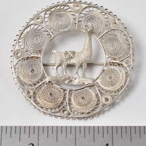 Llama Brooch in Sterling Silver 925