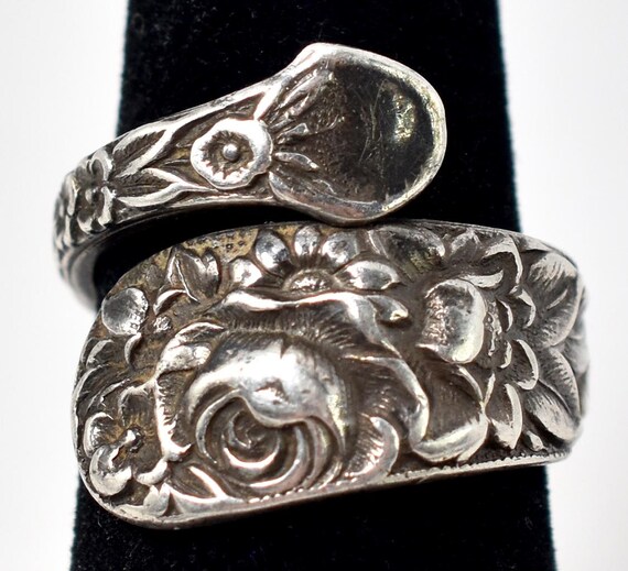 Flower Wrap Ring in Sterling Silver 925 - Etsy