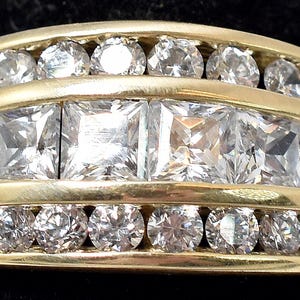 Cubic Zirconia Gemstone Ring Band in 14K Yellow Gold