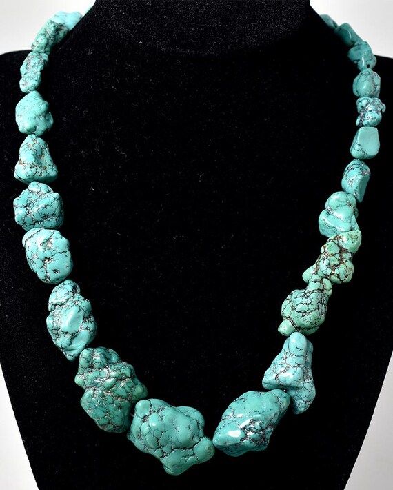 Chunky Turquoise Gemstone Adjustable Necklace in … - image 2