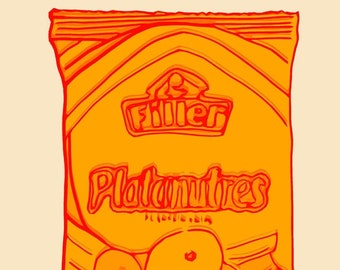 Platanutres  POP Art Print by Giraffes and Robots