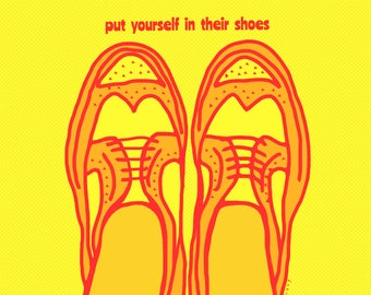 empathy Shoes  Art Print by Giraffes and Robots