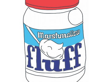 Marshmallow Fluff  POP Art Print by Giraffes and Robots