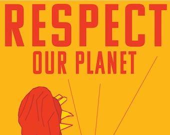 Hippo Respect Our Planet Pop Art Print by Giraffes and Robots