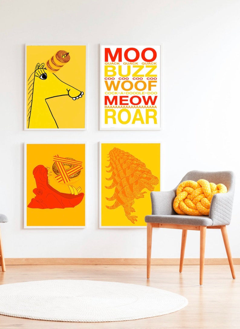 Cat Orange Wooly Pop Art Print by Giraffes and Robots image 4