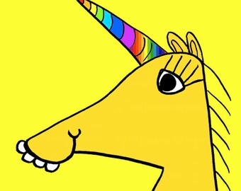 cute unicorn  Art Print by Giraffes and Robots
