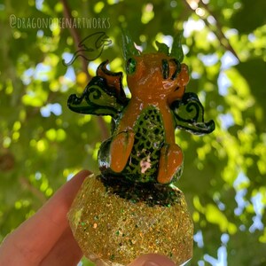 Handmade Miniature Dragon Figurine (Green) | Hand Painted Collectors Item | Gift for Her | Gift for Him | Customizable