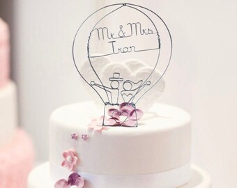 Hot Air Balloon Wedding Cake Topper