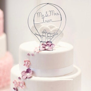 Hot Air Balloon Wedding Cake Topper image 1