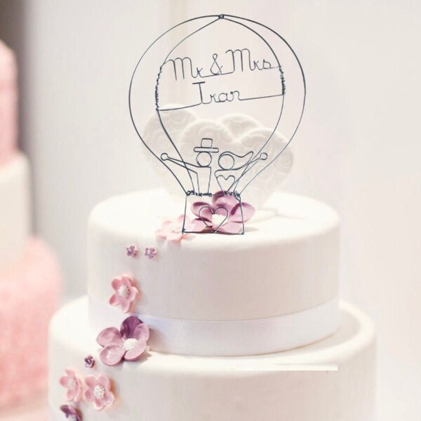 Hot Air Balloon Wedding Cake Topper