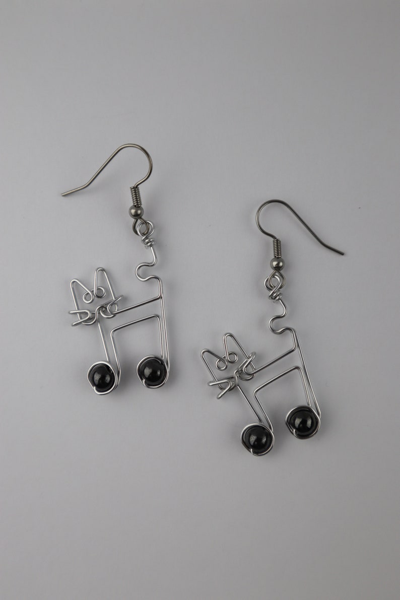 Cat Music Notes Earrings // Gift for Cat Lovers and Musicians image 6
