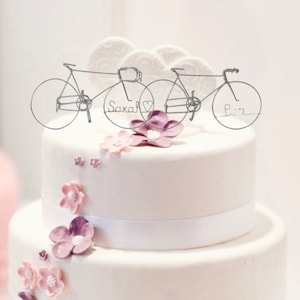 Bicycles Wedding Cake Topper Personalized
