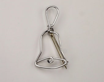 Hand Bell Wire Brooch // Gift for Musicians