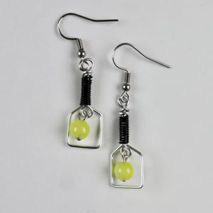 Pickleball Paddle Earrings Dangling Wire, Pickleball Gifts