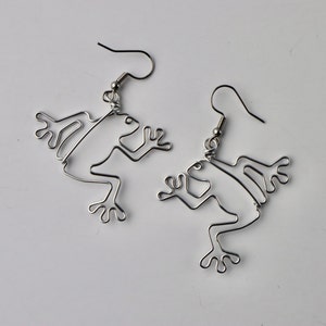 Draht Frosch Ohrringe, baumelnd, leicht, nicht anlaufender kundenspezifischer Schmuck