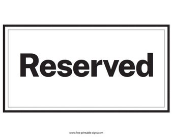 Reserved for Wendy