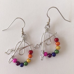 Painter's Palette Earrings, Gift for Artists, Wire Art Jewelry