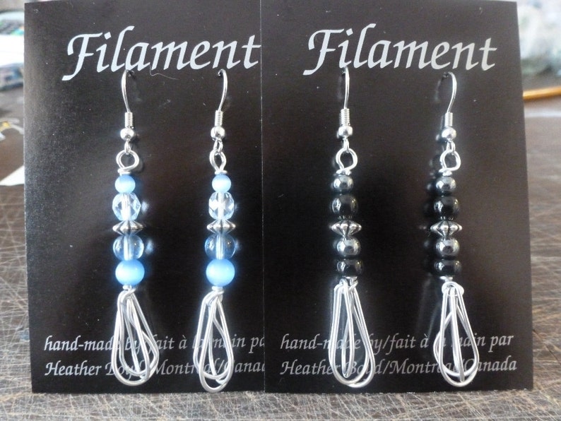 Beaded Whisk Earrings Etsy