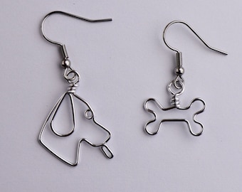 Dog Bone / Dog Head Earrings / Mix and Match