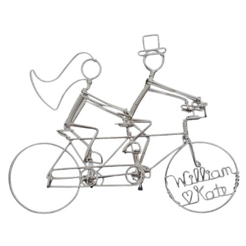 Personalized Tandem Bike Riders Wedding Cake Topper // Bicycle Wedding Gift image 3