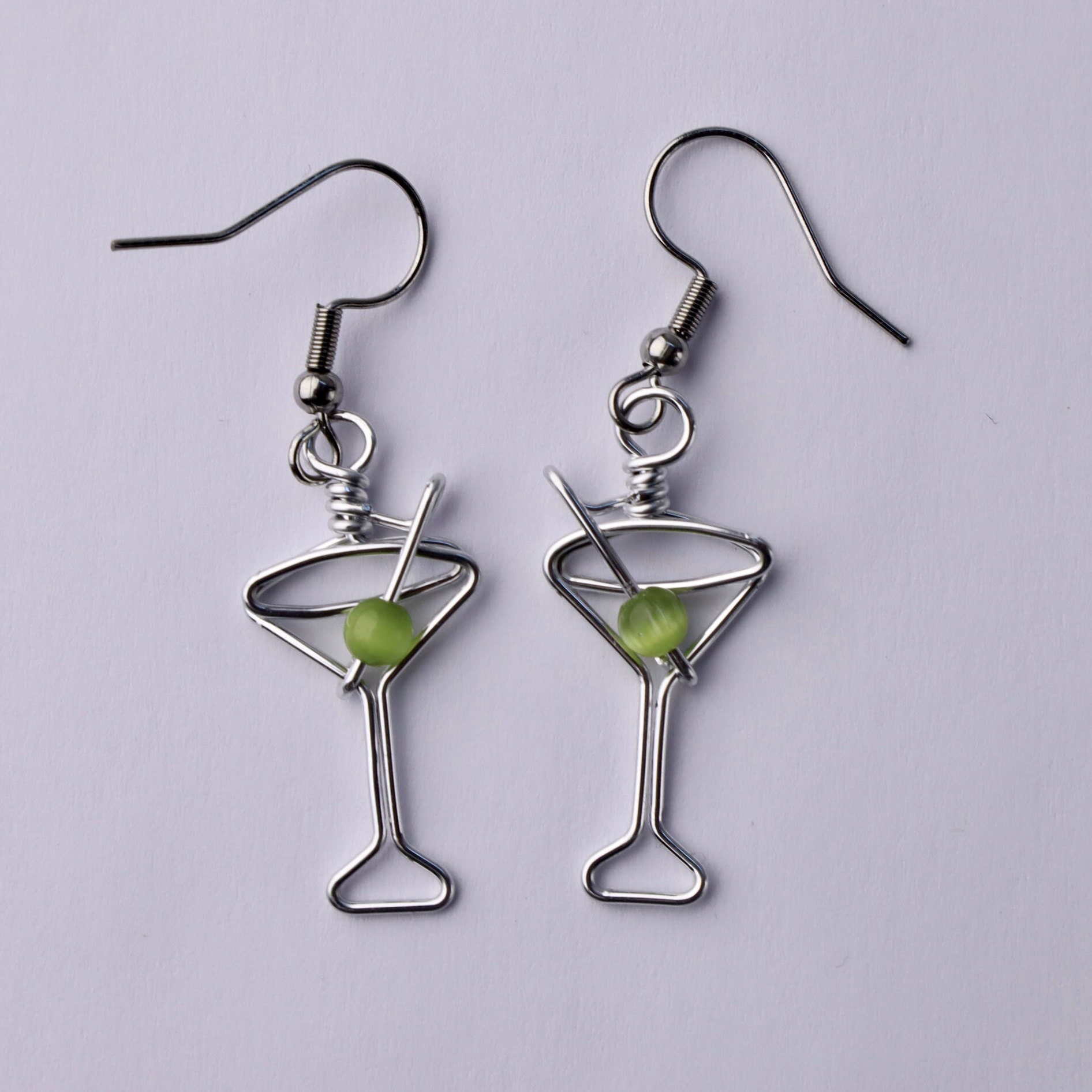 Martini Glass Earrings Unique Gift for Bartenders Etsy