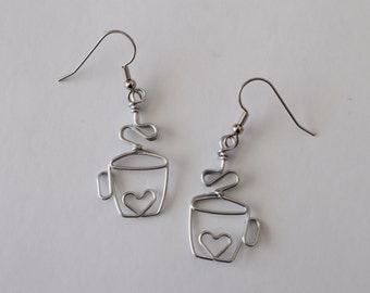 Coffee Cup Earrings. Gift for Coffee Lovers and Baristas, Novelty Jewelry