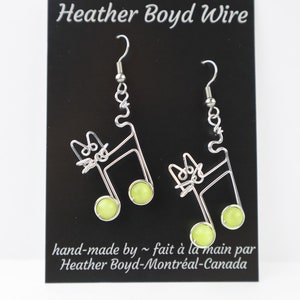Cat Music Notes Earrings // Gift for Cat Lovers and Musicians image 3