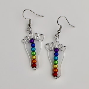 Feet Earrings Chakra Beads // Gift for Reflexologists // Reflexology Gifts