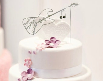 Personalized Electric Guitar Wedding Cake Topper