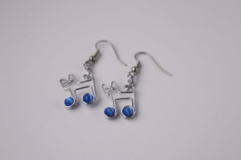 Cat Music Notes Earrings // Gift for Cat Lovers and Musicians image 4