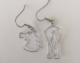 Bijoux en fil de fer pendants d'oreilles cheval
