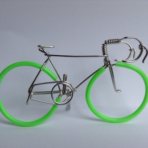 Bike Ornament Neon Green Wheels, Mountain or Racing Bicycle Cake topper, Christmas Decoration