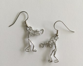 Trumpet Player Earrings: Gift for Musicians. Dangling, Non-tarnish, Lightweight