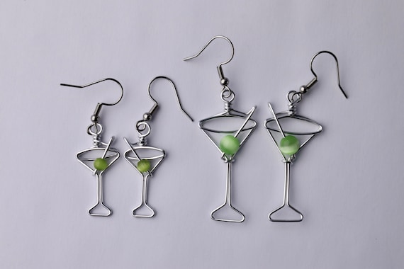 Martini glass earrings clearance