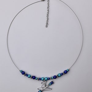 Kayak Pendant or Necklace with optional Turquoise and Royal Blue Miracle Beads image 4