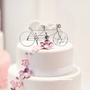 ETSY'S PICK Tandem Bicycle Wedding Cake Topper