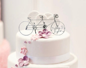 ETSY'S PICK Tandem Bicycle Wedding Cake Topper