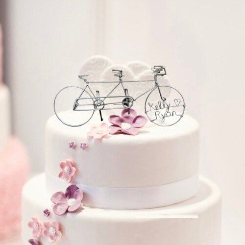 Custom Wedding Cake Topper Tandem Bike Wedding Cake Topper Etsy