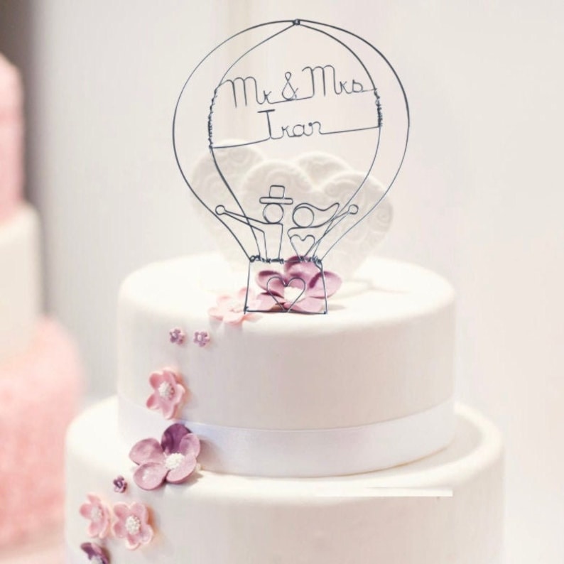 Hot Air Balloon Wedding Cake Topper image 1